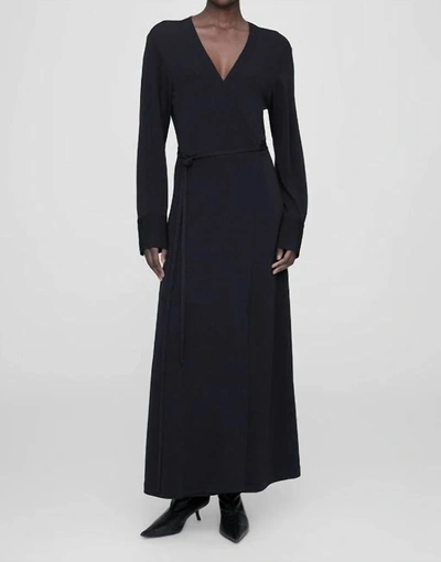 Anine Bing Helene V-neck Long Dress In Black