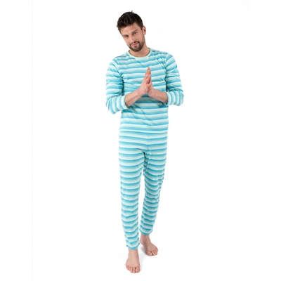 Leveret Mens Loose Fit Stripes Pajamas In Blue
