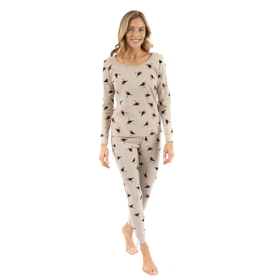 Leveret Womens Two Piece Cotton Pajamas Birds In Multi