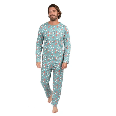 Leveret Mens Two Piece Cotton Loose Fit Pajamas Fish Tank In Multi