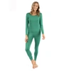 Leveret Womens Two Piece Classic Solid Thermal Pajamas In Green