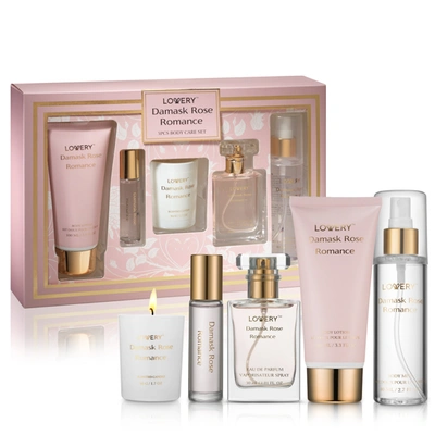 Lovery 6-pc. Damask Rose Romance Bath And Body Care Gift Set With Candle & More In Multi