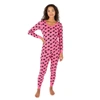 Leveret Womens Two Piece Cotton Pajamas Bunny Pink In Multi