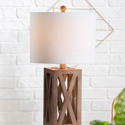 JONATHAN Y STEWART 21.5" WOOD LED TABLE LAMP