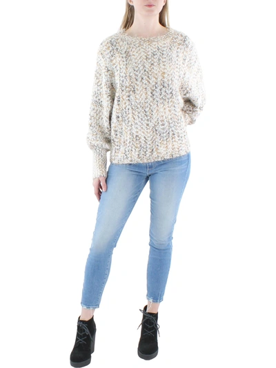 Cupio Blush Womens Fringe Marled Pullover Sweater In Multi