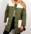 CENTRAL PARK WEST ASHER SHERPA QUILTED PUFFER IN OLIVE