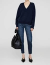 Anine Bing Lee Crew V-neck Sweater In Blue