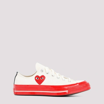Comme Des Garçons Play Sneakers In Off White