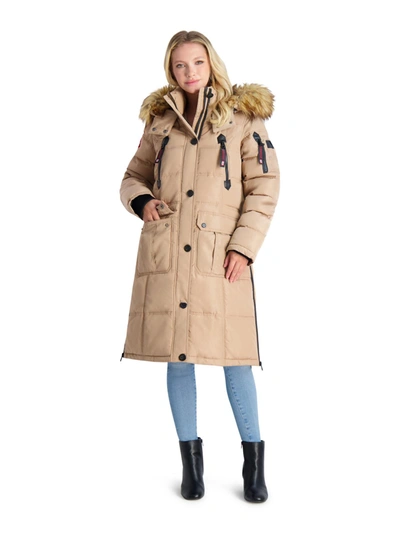 Canada Weather Gear Womens Faux Fur Heavyweight Puffer Coat In Brown