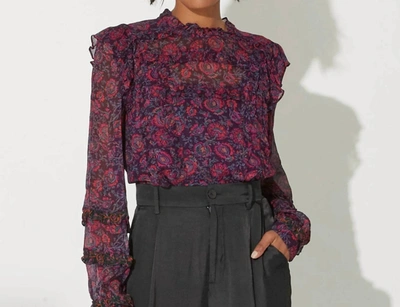 Cleobella Fiorella Blouse In Bordeaux Floral In Purple