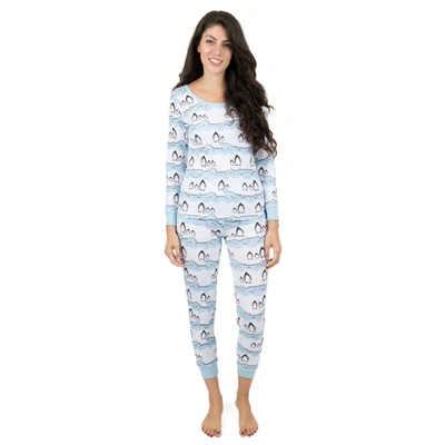 Leveret Christmas Womens Two Piece Cotton Pajamas Penguin In Multi