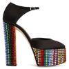 Giuseppe Zanotti New York Satin Embellished Platform Pumps In Black