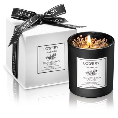 Lovery Lavender Home Candle, 8oz Luxury Aromatherapy Scented Candle Gift Set