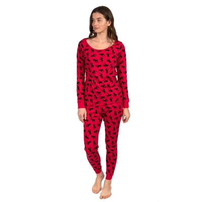 Leveret Christmas Womens Two Piece Cotton Pajamas Moose In Multi