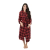 LEVERET CHRISTMAS WOMENS FLANNEL ROBE PLAID