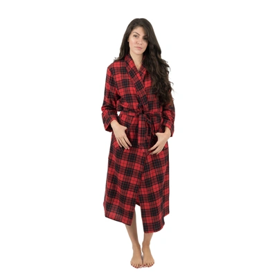 LEVERET CHRISTMAS WOMENS FLANNEL ROBE PLAID