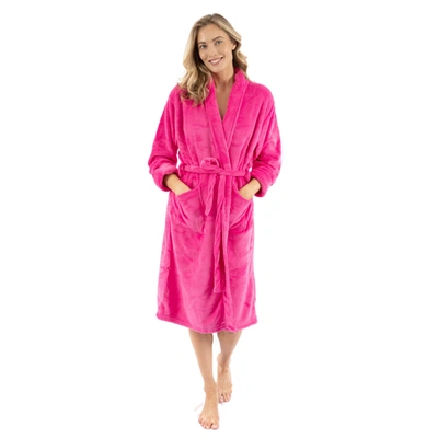Leveret Womens Fleece Robe In Pink