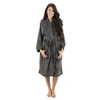 Leveret Fleece Shawl Collar Robe In Grey
