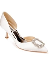 BADGLEY MISCHKA FABIA WOMENS SATIN EMBELLISHED PUMPS