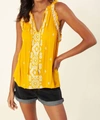 Hale Bob Marlene Embroidered Top In Golden In Gold