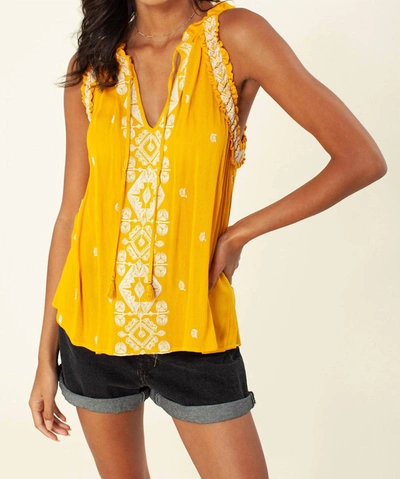 Hale Bob Marlene Embroidered Top In Golden