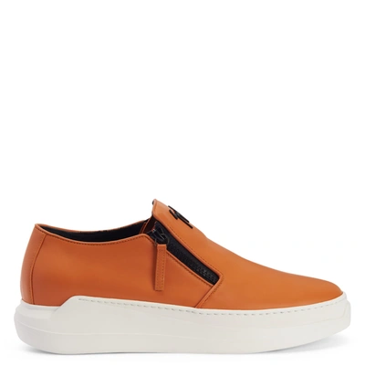 Giuseppe Zanotti Conley Zip Sneakers In Orange