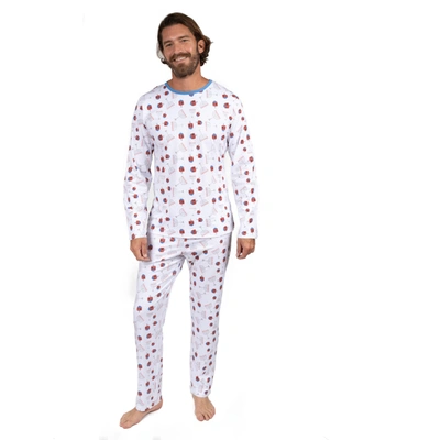 Leveret Mens Two Piece Cotton Loose Fit Pajamas Menorah In Multi