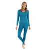 Leveret Womens Two Piece Boho Solid Thermal Pajamas In Blue