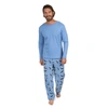 Leveret Christmas Mens Cotton Top And Fleece Pant Pajamas Penguin In Multi