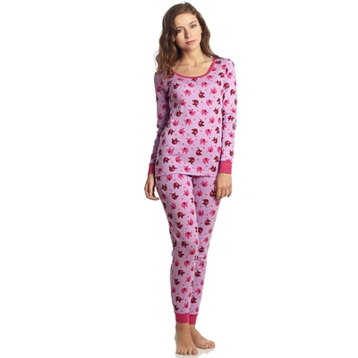 Leveret Womens Two Piece Cotton Pajamas Elephant In Black