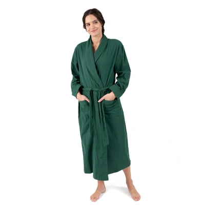 Leveret Fleece Solid Robe In Green