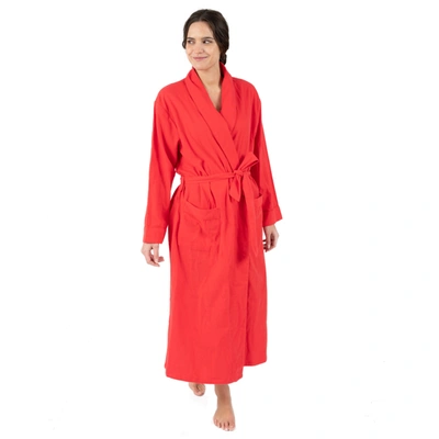 Leveret Womens Flannel Robe In Red
