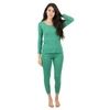 Leveret Womens Two Piece Cotton Pajamas Classic Solid Color In Green