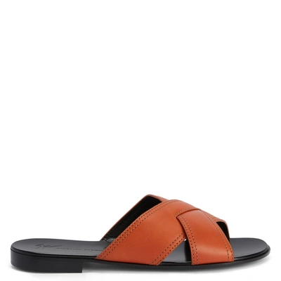 Giuseppe Zanotti Flavio Crossed-leather Sandals In Orange