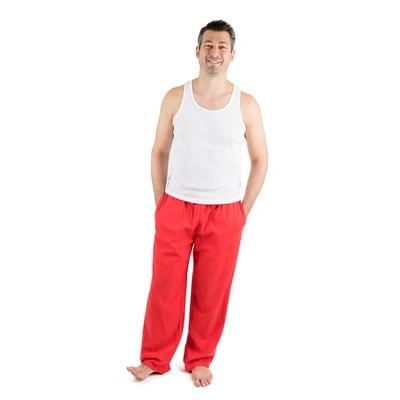 Leveret Mens Flannel Pajama Pants In Red