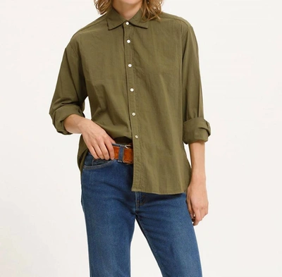 Cali Dreaming Collared Boy Shirt In Army In Green
