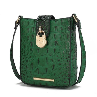 Mkf Collection By Mia K Avery Faux Crocodile Embossed Vegan Leather Women's Crossbody Bag In Green