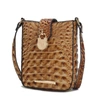 Mkf Collection By Mia K Avery Faux Crocodile Embossed Vegan Leather Women's Crossbody Bag In Brown