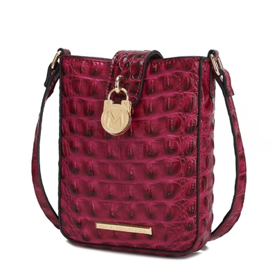 Mkf Collection By Mia K Avery Faux Crocodile Embossed Vegan Leather Women's Crossbody Bag In Red