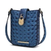 Mkf Collection By Mia K Avery Faux Crocodile Embossed Vegan Leather Women's Crossbody Bag In Blue
