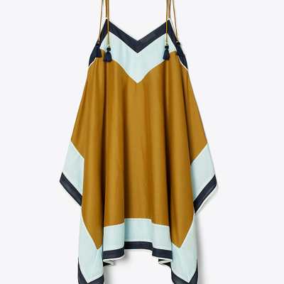 TORY BURCH COLORBLOCK COTTON DRESS