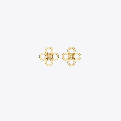 Tory Burch Small Kira Clover Stud In Tory Gold