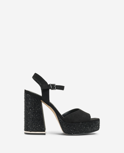 Kenneth Cole Women's Dolly Crystal Ankle Strap Platform Sandals In Black