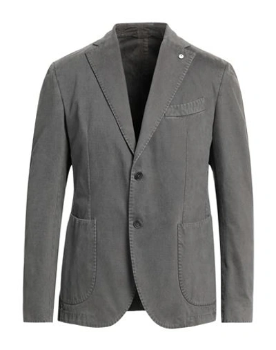 L.b.m 1911 L. B.m. 1911 Man Suit Jacket Lead Size 46 Cotton, Polyamide In Grey