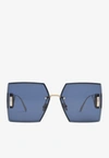 Dior 30montaigne S7u Square-frame Gold-tone Sunglasses In Blue