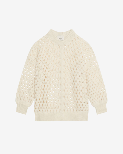 Isabel Marant Tane Open-knit Alpaca-blend Sweater In White
