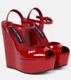 Dolce & Gabbana Ankle-strap Platform Wedge Sandals In Red