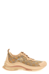 Gucci Gg Crystal Mesh Runner Sneakers In Tan