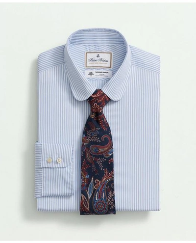 Brooks Brothers X Thomas Mason Cotton Poplin Club Collar, Striped Dress Shirt In Light Blue