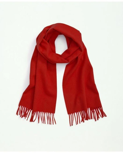 Brooks Brothers Cashmere Fringed Scarf | Red